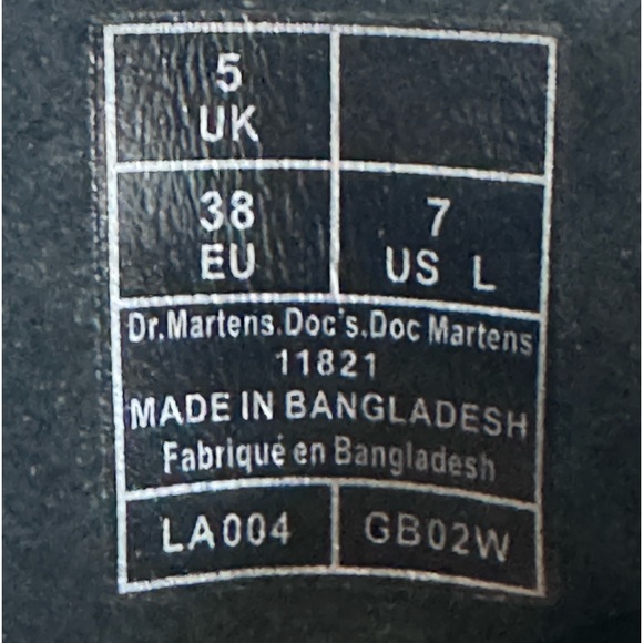 Dr. Martens Unisex Combs Leather Casual Boots Sz 7 - Picture 8 of 8